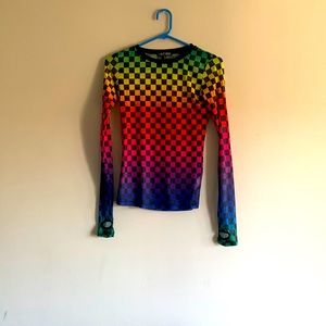 Multi color long sleeve see though top